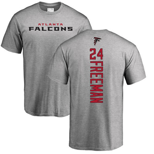 Atlanta Falcons Men Ash Devonta Freeman Backer NFL Football #24 T Shirt->youth nfl jersey->Youth Jersey